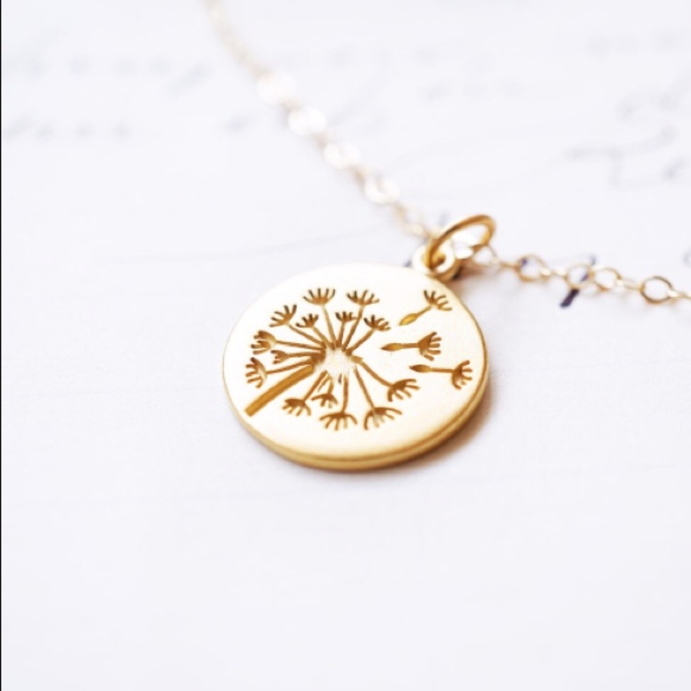 “Make A Wish” Dandelion Plant Floral Boho Necklace - Picture 4 of 6